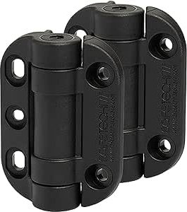 Safetech Hardware TopKlik SHG-90L Charnières de portail à fermeture automatique pour piscine et extérieur – Charnières de portail robustes et réglables pour tout portail carré en métal, bois et vinyle