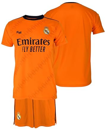 Real Madrid - Ensemble maillot et pantalon saison 24/25, orange, garçons, réplique sous licence officielle, orange, 14 ans