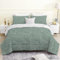 Linfye Bettdecke 200x200cm, Grünes Blatt 4 Jahreszeiten Bettdecke 200x200, Weiße Pflanzen Steppdecke Ganzjahresdecke Bettdecken, Waschbar Gesteppte Duvet Schlafdecke mit 2 Kissenbezug 80x80cm