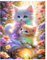 Diamond Painting Katze,Diamond Painting Erwachsene Blume,Colorful Diamond Art Erwachsene Set Home Wand Dekor for Gift(30x40cm)
