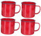 Alipis Emaille-Tasse Rot - Vintage Trinkbecher 500Ml FüR Kaffee, Tee, Saft Und Milch - Retro-Stil Kaffeetassen FüR Zuhause, BüRo Und Feiertagspartys 4Pcs