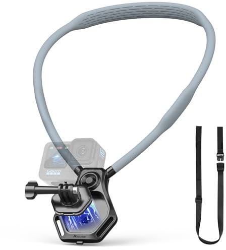 AMAZEAR Magnetic Neck Holder for Action Camera Accessory Comfortable Hands-Free Chest Mount First-Person POV VLOG,for GoPro Hero 13,for DJI Action 5 Pro,for Insta360 Ace Pro,for Pocket 3,for AKASO