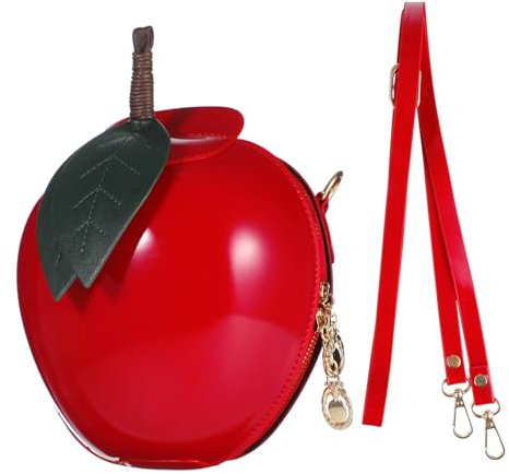 MOBUTOFU Modische Kleine Umhängetasche Damen Apfelform Mit Verstellbarem Schulterriemen Süße Und Praktische Shape Coin Bag Für Karten Schlüssel Handlich Als Crossbody Und Handtasche