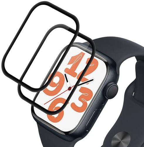Elecshion Panzer Schutzfolie Glas für Apple Watch Series 7/8/9 45mm, 2 Stück Tempered Glass, HD Glas Displayschutz, 9H Härte, Anti-Kratzen, 0.33mm Ultra-klar, Panzerfolie