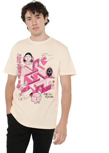 Squid Game Comic Maze Unisex T Shirt, Natural, Small