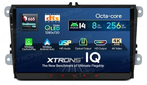 XTRONS IQ94MTVP GPS-Autoradio für Golf Passat Tiguan Seat Skoda Android 14CARPLAY WiFi Qualcomm Snapdragon 8 GB + 256 GB