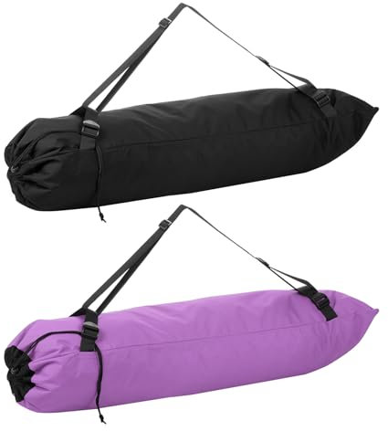 PATIKIL Foldable Camp Chair Replacement Bag, 2 Pcs Camping Chairs Folding Chair Carry Bag with Adjustable Shoulder Strap for Outdoor Camping Fishing Storage, Purple, Black