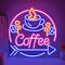 Coffee Neon Schild für Wand Dekoration, USB Powered Dimmable LED Kaffee Neon Schild für Kulisse, Wand Art Decor Geschenk für Coffee Shop/Station/Bar Party（13.8*14）