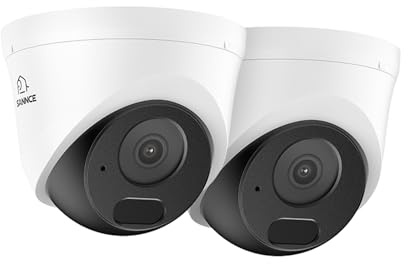 SANNCE 5MP POE Security Cameras with Audio, Outdoor CCTV IP Cameras, Human/Vehicle Detection, 30m Night Vision, 2.8mm Wide Angle, IP67 Weatherproof, 2 PACK