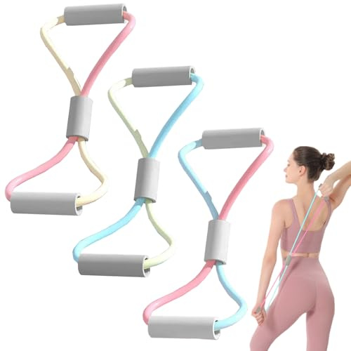 Sikweny 8 Wort Brust Expander 3 Stück Resistance Bands Fitnessbänder und Fitnessgerät Fitnessbänder Gelenke Widerstandsbänder für Fitness, Stretching, Yoga
