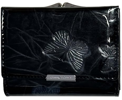 BagandBelt Damen-Bügelbörse-RFID-Butterfly-Design (schwarz)