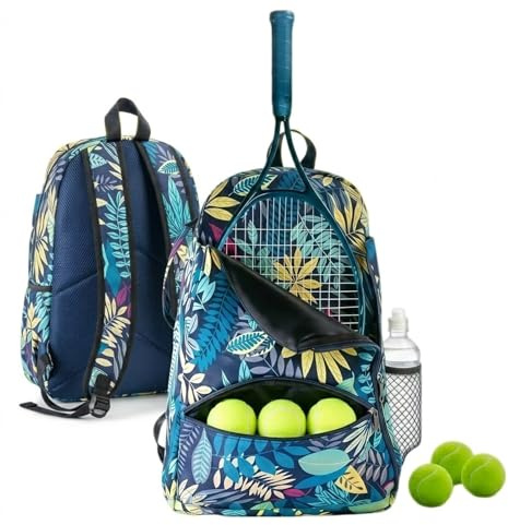 TJHDSF Tennisrucksack Damen Mädchen, Kompakter Sport Rucksack für Padel & Badminton, Leichte Tennistasche Kinder, Robuste Schlägertasche (Blau)