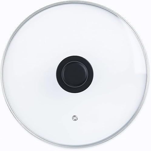 Deckel aus gehärtetem Glas, ergonomischer Knopf mit Entlüftungsloch, geeignet für Pfannen, Töpfe, Kasserollen (Ø 20 cm)