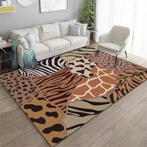 WBDYMX Tapis De Salon Pas Cher Deco Gaming Chambre Bureau Multicolore Garcon 120x170CM décoration intérieure Brun. Protection Sol Chaise Gamer d’Entre