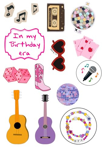 Edible print A4 Music birthday era theme Cake topper set cake decorations wafer card NOT PRECUT - Taylor