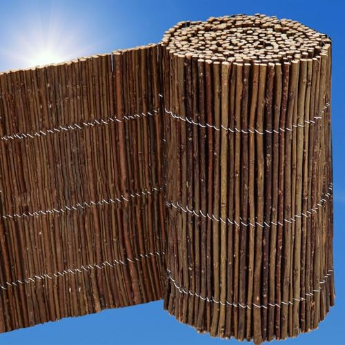 UrFence 300x40 Recinzione Aiuole Flessibile in Salice - Staccionata in Legno Bassa in Rotoli - Cordolo per Aiuole- Divisori Prato e Alberi - Piccolo Recinto Giardino Esterno - Bordura per Aiuola Legno