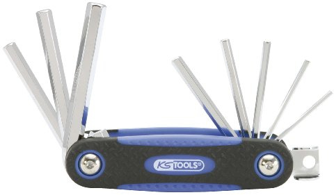 KS Tools 158.3540 CHROMEplus Innensechskant-Winkelschlüssel-Klapphalter,8-tlg, 4042146114872