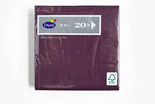 Duni Servietten 3lagig Tissue Uni plum, 33 x 33 cm, 20 Stück