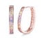GULICX Rose Gold Electroplated Colorful Cubic Zirconia Crystal Women's Hoop Earring Sleeper