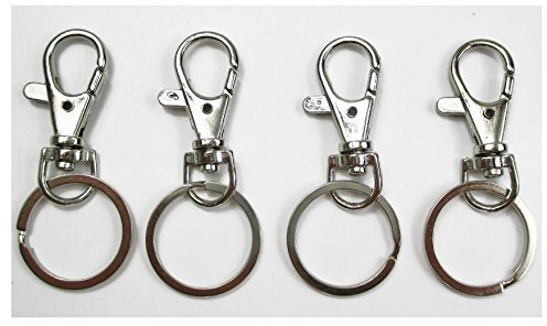 ALL in ONE Lobster Clasps Claw Swivel Trigger Clips Snap Hooks Bag Key Ring Hook Charms Findings (10pcs Platinum)