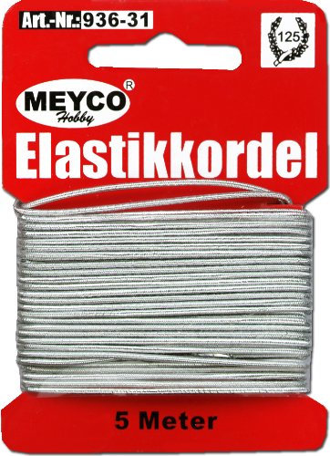 5m Elastikkordel silber 1mm ME936-31
