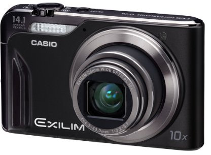Casio Exilim EX-H15 Digitalkamera (14 Megapixel, 10-fach opt. Zoom, 7,6 cm Display, Akku für bis zu 1.000 Fotos, bildstabilisiert) schwarz