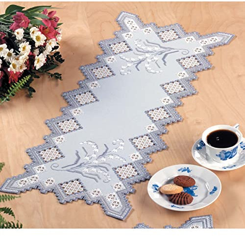 Permin Hardanger Tischläufer Stickpackung Hardanger Zählmuster