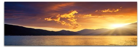 Sonnenuntergang Montenegro 150x50cm Panoramabilder auf Leinwand und Keilrahmen Wandbild auf Leinwand und Keilrahmen fertig zum aufhängen - Unsere Bilder auf Leinwand bestechen durch ihre ungewöhnlichen Formate und den extrem detaillierten Druck aus bis zu 100 Megapixel hoch aufgelösten Fotos.