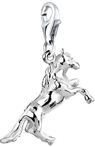 Nenalina Pferd Karabiner Charm Anhänger für Bettelarmband aus 925 Sterling Silber 713183-000