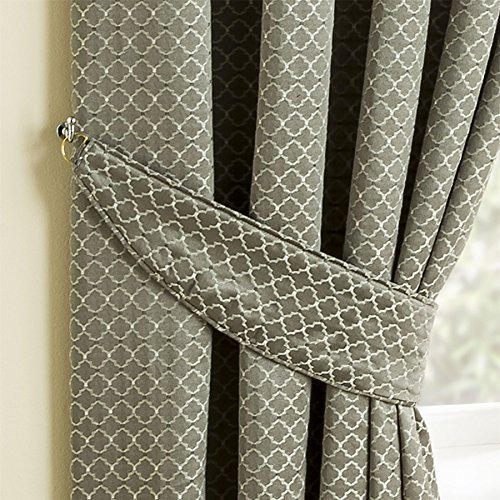 Homescapes Gardinen Raffhalter Marrakesch 2 Stück Silbergrau Orient Design ergänzend zu Ösenvorhang Set