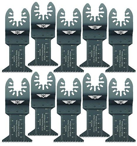 10 x 44mm TopsTools FA44J_10 Fast Fit Coarse Wood Cutting Blades Compatible with Dewalt Stanley Black and Decker Bosch Fein (Non-StarLock) Makita Milwaukee Parkside Ryobi Worx Workzone Multitool