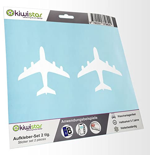 - 2X Kennzeichenaufkleber -Flugzeug - Airplane Aufkleber für Auto, Laptop, Fahrrad, LKW, Motorrad Mehrfarbig JDM Decal Racing