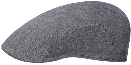 Stetson Madison Leinen Flatcap Schirmmütze Delave-Optik Herren und Damen Frühling Sommer grau 58 cm