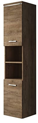Badezimmer Schrank Paso 160cm Braun Eiche – Regal Hochschrank Möbel Badschrank