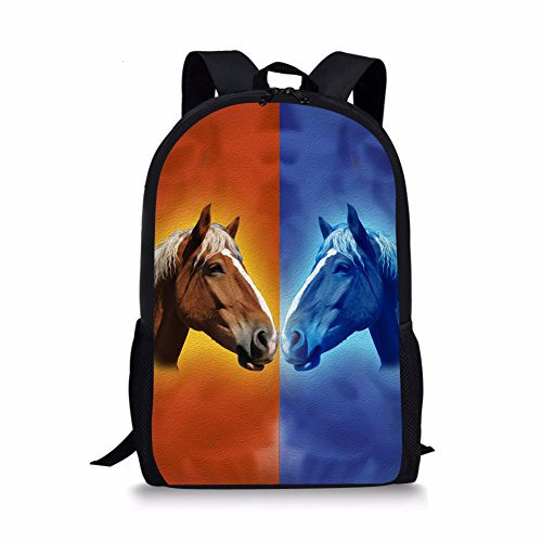 Showudesigns Schulrucksack mit Pferdemotiv, für Kinder und Mädchen