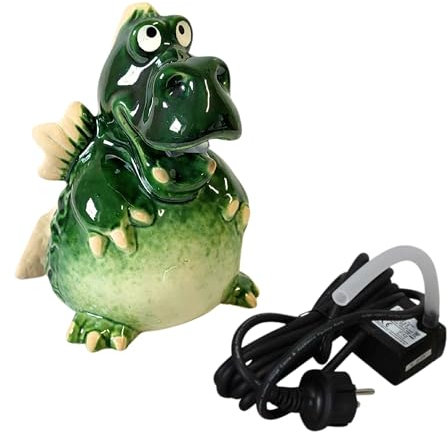Wasserspeier Drache H 15cm mit Pumpe für Teiche- Miniteiche als Teichdeko für Balkon und Terrasse