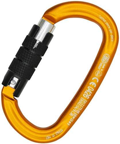 Kong Ovalone Mosquetón de aleación Ligera/Bisel Twist Lock/Gran Apertura, Naranja/Brillante/Negro