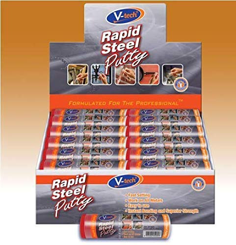 Streetwize VT-1382OZ Rapid Steel Putty - 2 Ounce - Instant Bonding Epoxy Putty - Fast Setting & Quick Drying - Bonds to Metal, Glass, Masonry, Plastic, Wood