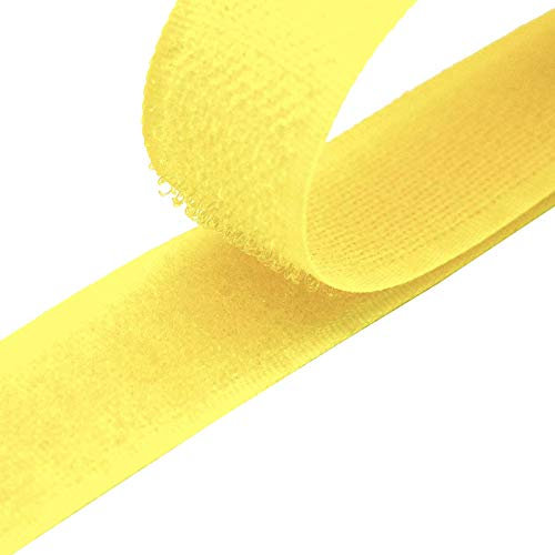 4m Klettband zum Nähen 20mm Flausch- & Hakenband 50 Farben Klettverschluss, Größe:20mm, Gurtband:611 gelb