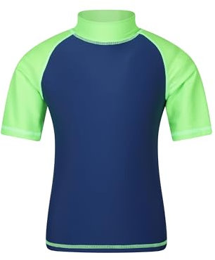 Mountain Warehouse Short Sleeves Kids Rash Vest - UPF50+ Sun Protection Rash Guard, Fast Dry, Flat Seams Childrens Top - for Spring Summer, Swimming & Water Sports Bright Green Teen Size 13 Years