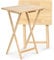 PJ Wood Side Table 2 Set 100% Wood, TV Tray Table, Folding Tables, Snack Table, Coffee Table, Table for Small Space, Living Room, Wood Frame, Natural Color