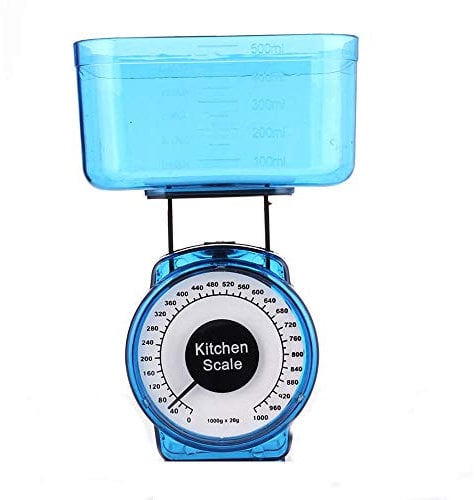 Supertool - Báscula de cocina compacta y mecánica para hornear, capacidad de 1 kg para uso doméstico, color aleatorio