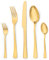 Sharecook 30 Stück Edelstahlbesteck,Besteck Besteck-Set,Messer Gabeln Löffel Set,Goldenes Besteck 6 Personen (Gold)