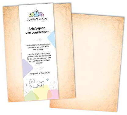 Briefpapier Vintage orange Motivpapier für Einladungen Urkunden Hochzeit Geburtstag 90 g/qm DIN A4 (250 Blätter)