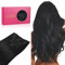 WENNALIFE Clip in Extensions Echthaar, 60cm 24 Zoll 120g 7pcs Tief Schwarz Hair Extensions Clip in Echthaar Remy Clip in Haarverlängerung Natürliche Echthaar Extensions