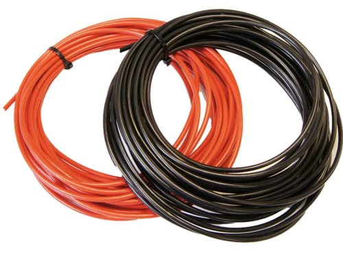 Set of Red & Black Flexible PVC Cable Wire for Automotive Car Wiring 12V 24V AMP Rating (8.5mm Red + Black Set, 5 Meters)