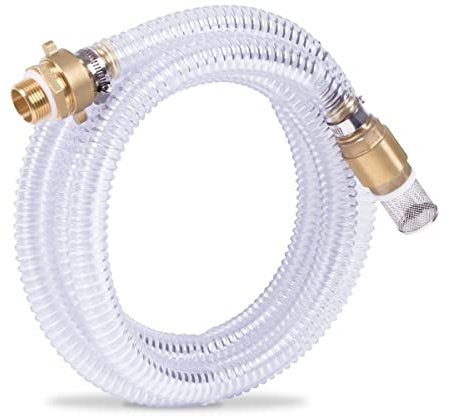 VONROC Tubo di aspirazione 4m x 25mm, 1'' a spirale per pompe d'acqua - Universale