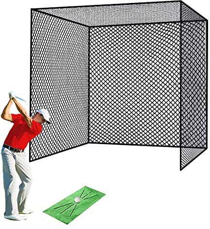 Tongmo Golf Cage Net - 10x10x10ft, Golf Hitting Net and Personal Driving Range for Indoor and Outdoor Practice, Hang for Ceiling, Garage, Basement, or The Frame You Made (10x10x10ft)