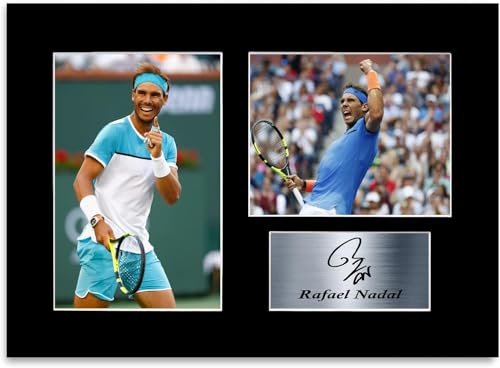 Rafael Nadal Tennisspieler, A4, bedruckt, signiert, Autogramm, Passepartout, Geschenk