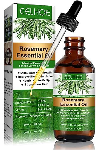 Rosmarinöl Haare, Ätherische Rosmarinöle für Haarwachstum & Hautpflege, Rosmarinöl gegen Haarausfall, Stärkendes für Gesundes Haarwachstum, 30ml